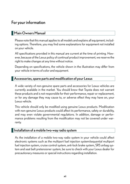 2007 Lexus SC430 Owner's Manual | English