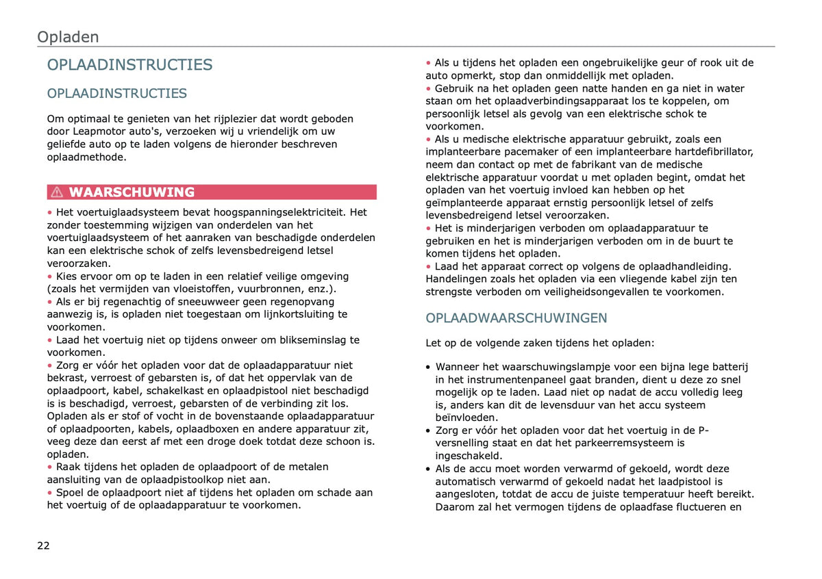 2025 Leapmotor T03 Owner's Manual | Dutch