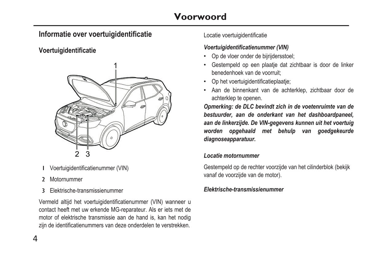 2020-2023 MG EHS PHEV Owner's Manual | Dutch
