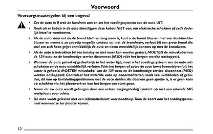 2022 MG Marvel R Owner's Manual | Dutch