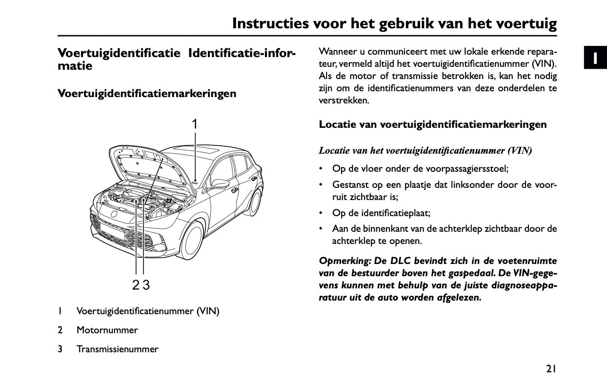 2023-2025 MG MG3 Hybrid+ Owner's Manual | Dutch