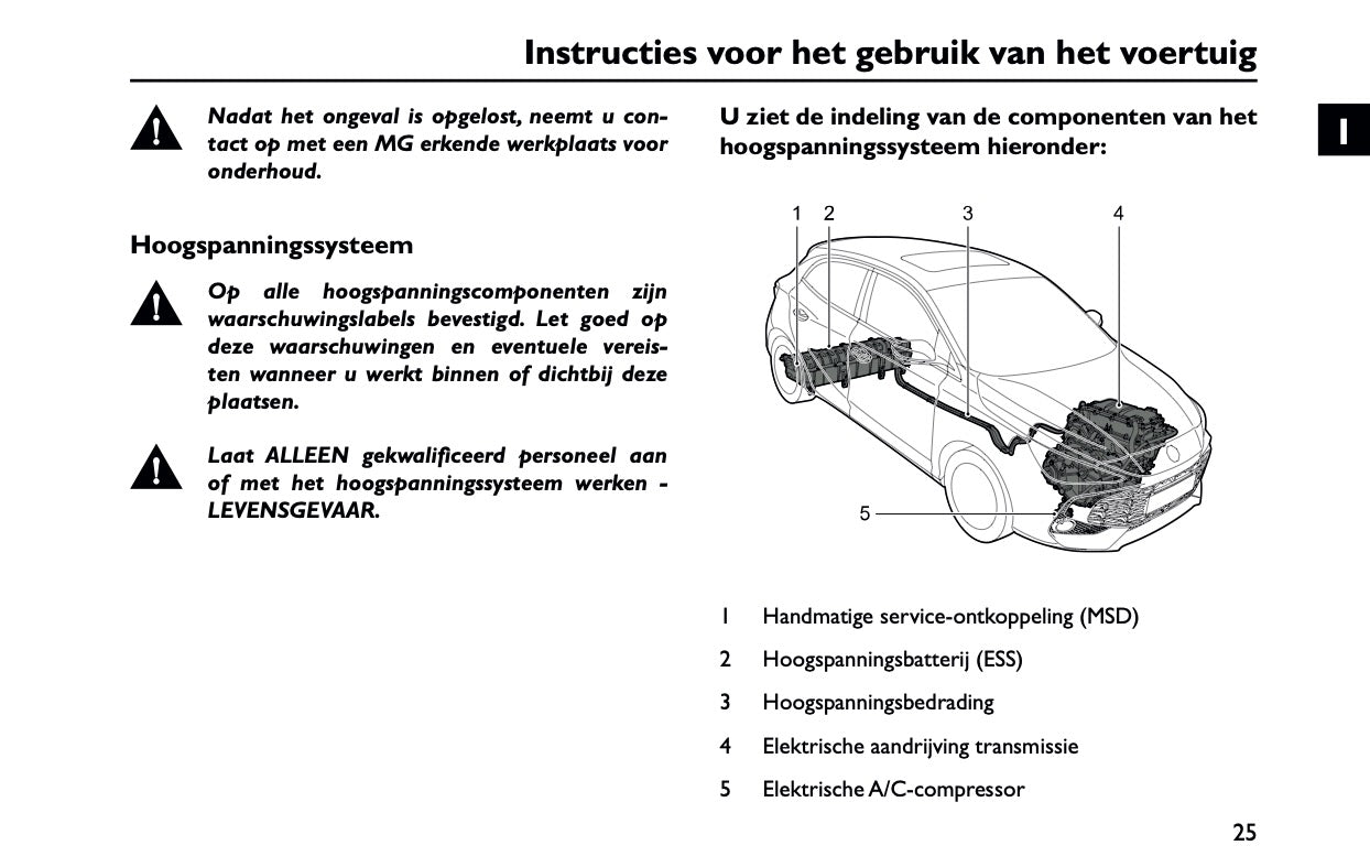 2023-2025 MG MG3 Hybrid+ Owner's Manual | Dutch