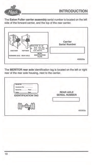 2000 Mack MR Series Owner's Manual | English