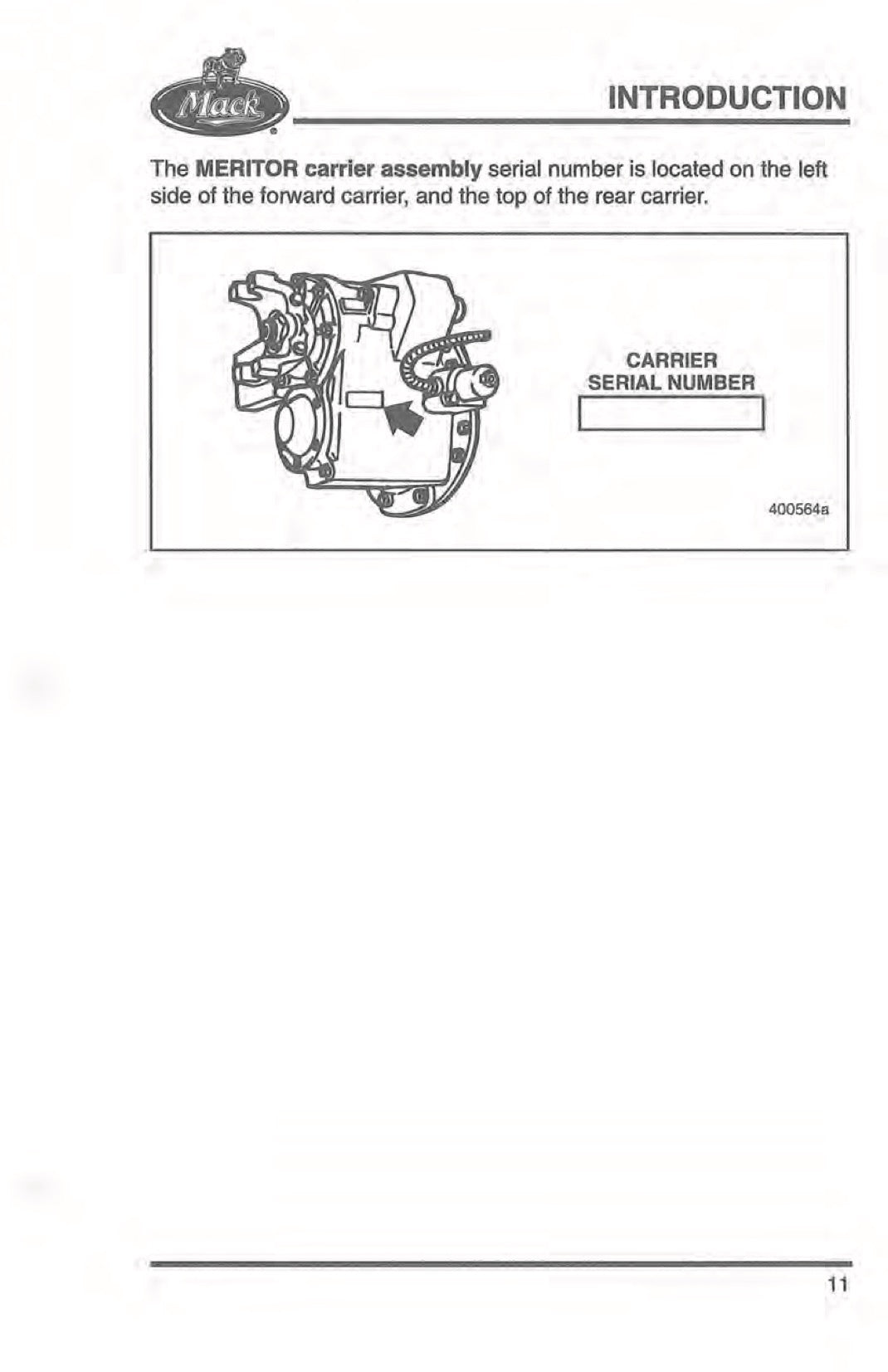 2000 Mack MR Series Owner's Manual | English