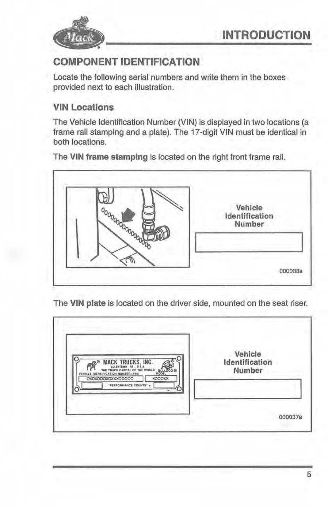 2000 Mack MR Series Owner's Manual | English