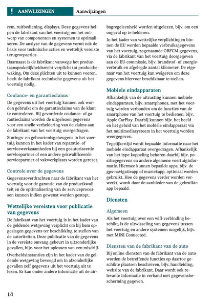 2022-2023 Mini Cabrio Owner's Manual | Dutch