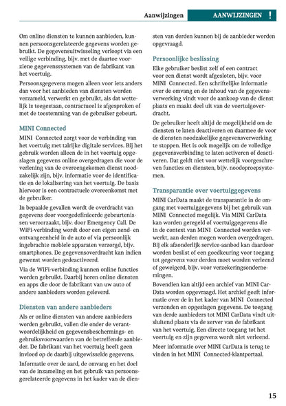 2022-2023 Mini Cabrio Owner's Manual | Dutch