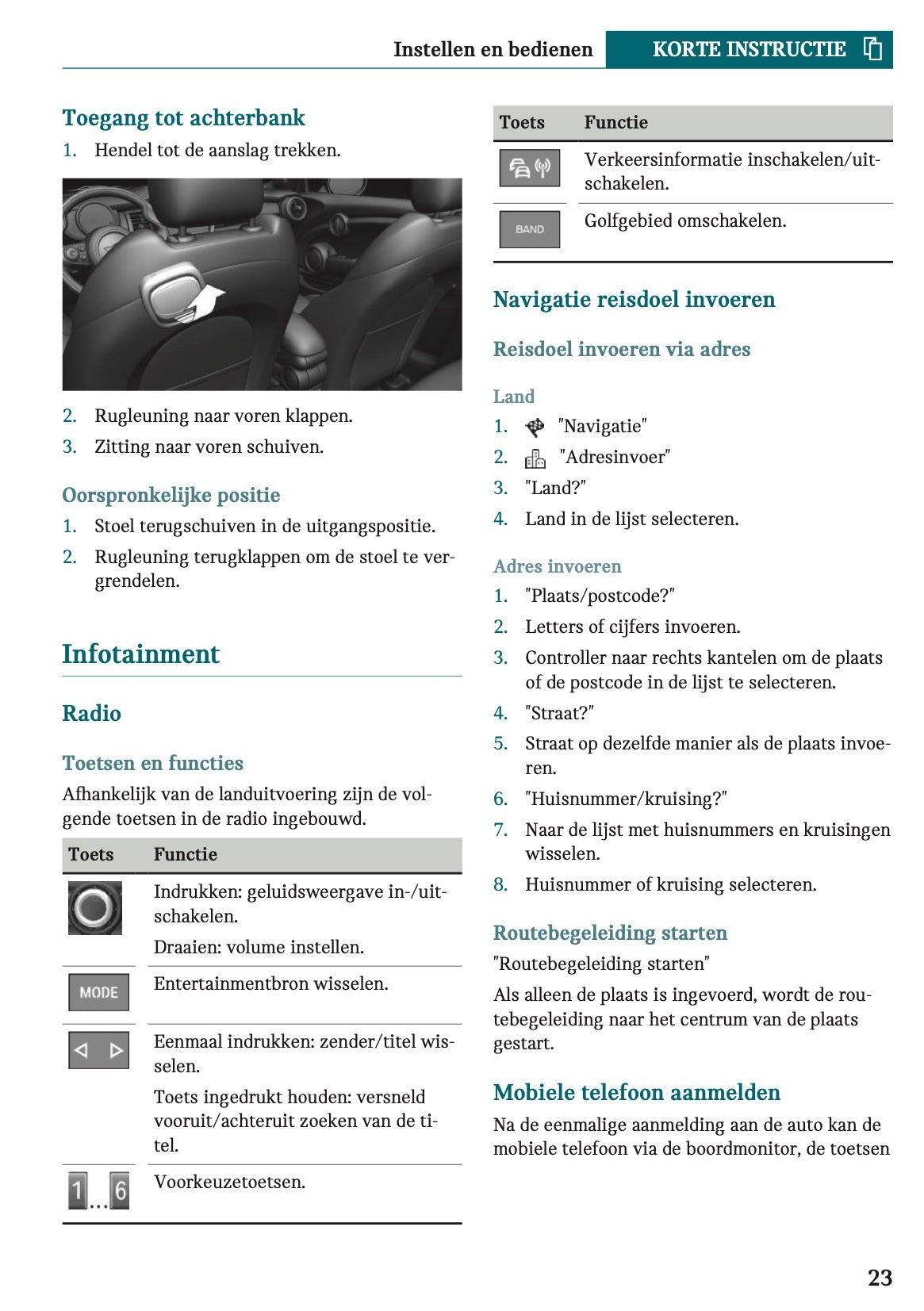 2022-2023 Mini Cabrio Owner's Manual | Dutch