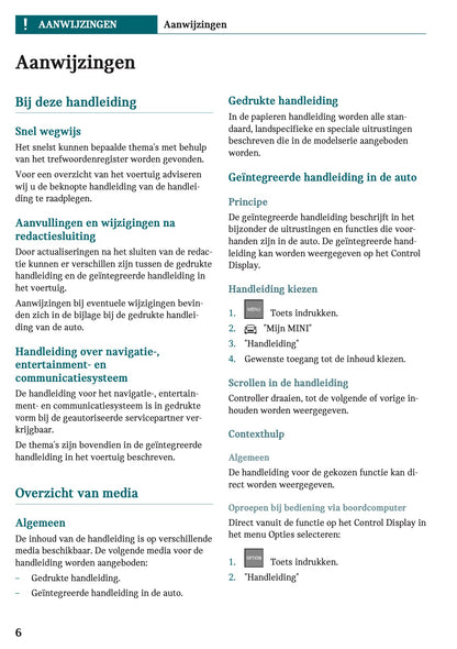 2022-2023 Mini Cabrio Owner's Manual | Dutch