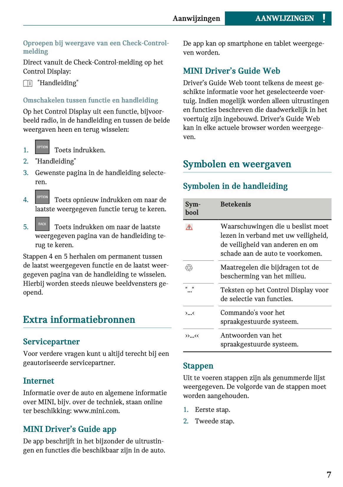 2022-2023 Mini Cabrio Owner's Manual | Dutch