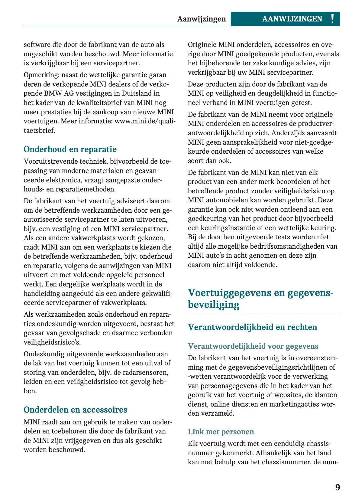 2022-2023 Mini Cabrio Owner's Manual | Dutch