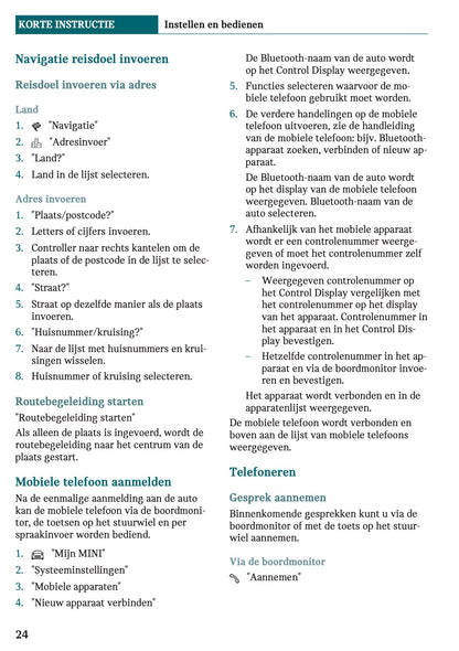 2021-2022 Mini Clubman Owner's Manual | Dutch