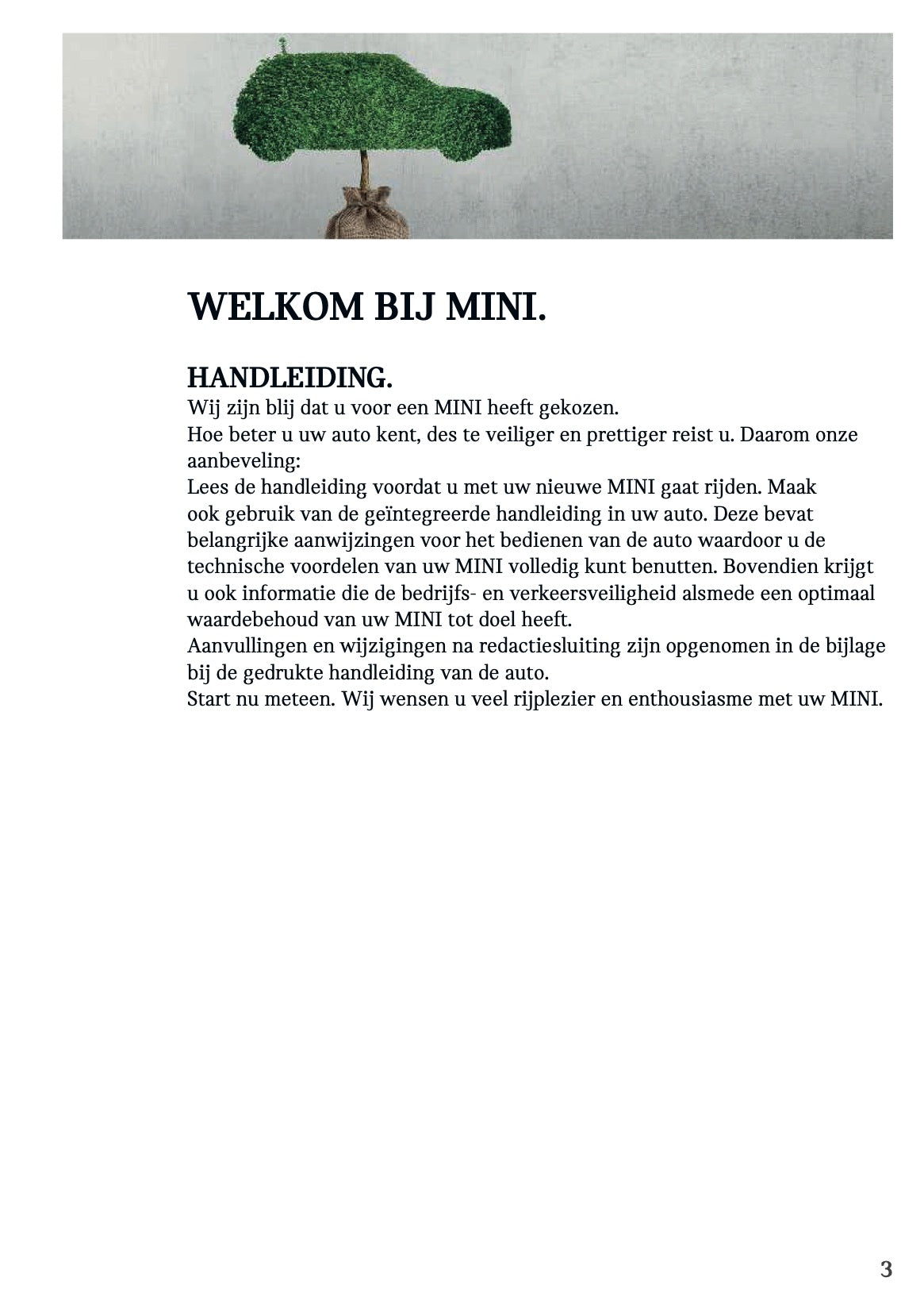 2023 Mini Cooper SE Owner's Manual | Dutch