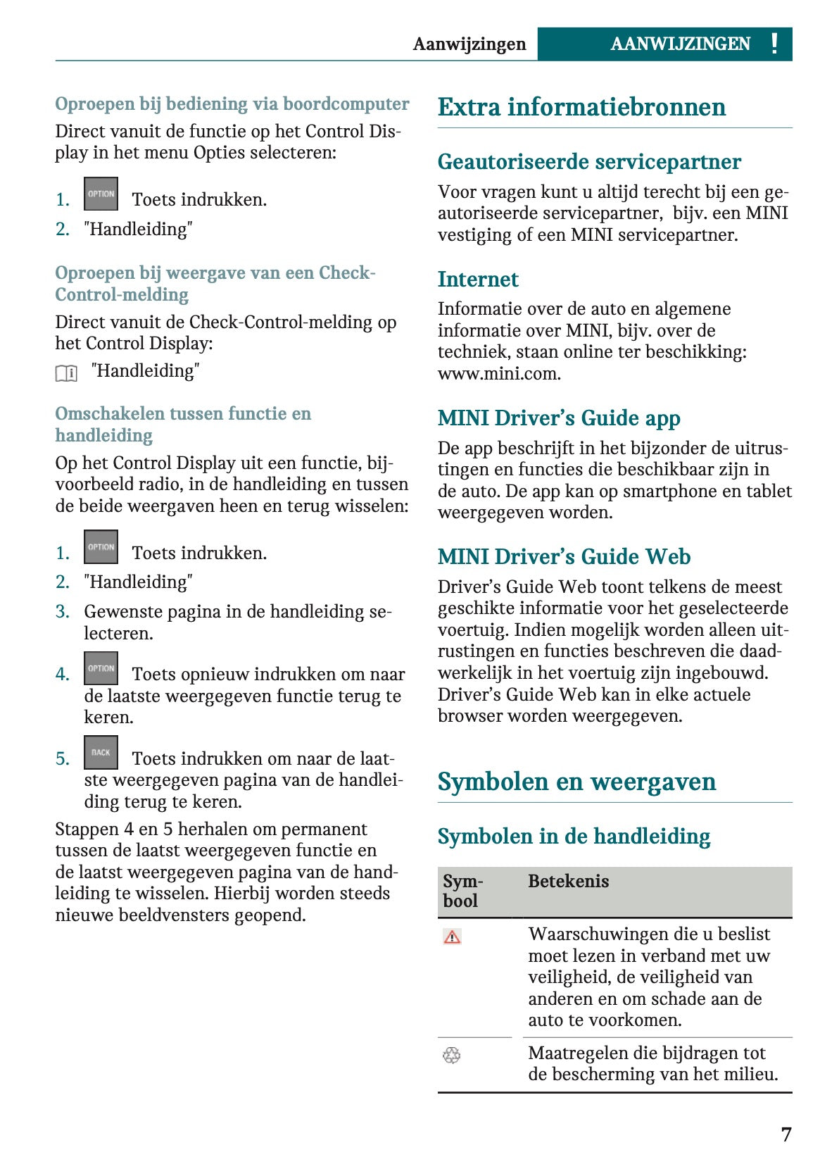 2023 Mini Cooper SE Owner's Manual | Dutch