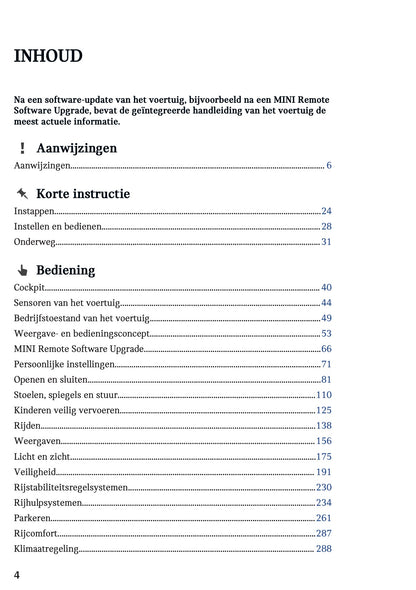 2025-2026 Mini Cooper Owner's Manual | Dutch