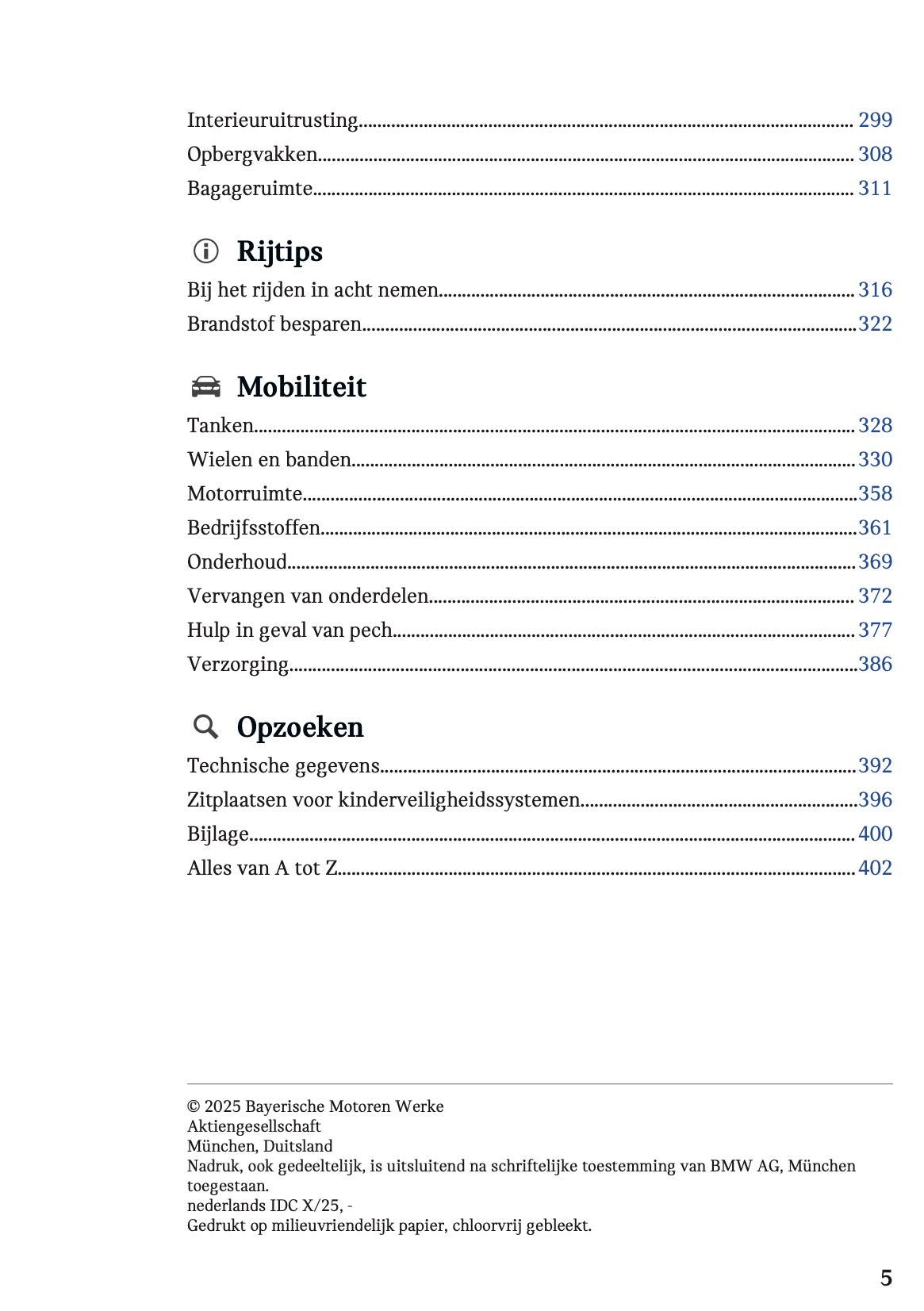 2025-2026 Mini Cooper Owner's Manual | Dutch