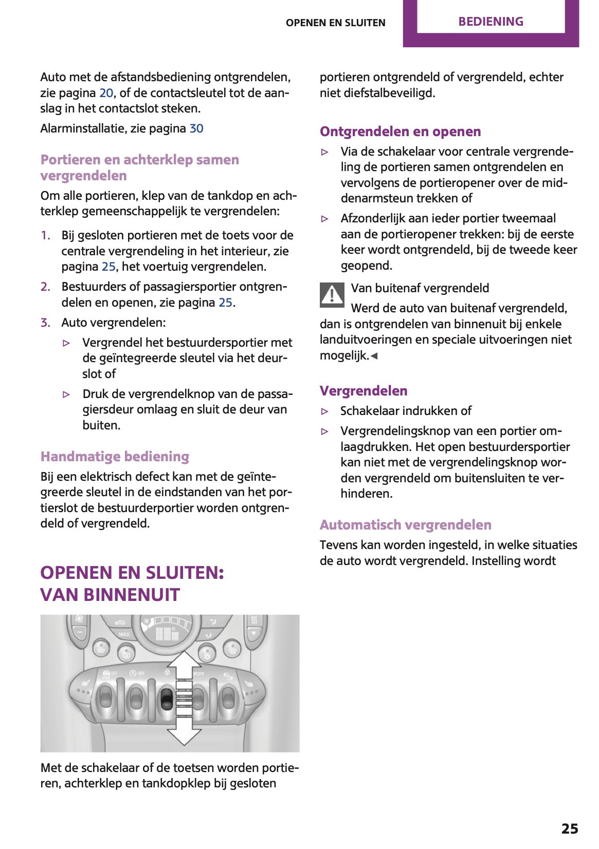 2013 Mini Countryman/Paceman Owner's Manual | Dutch