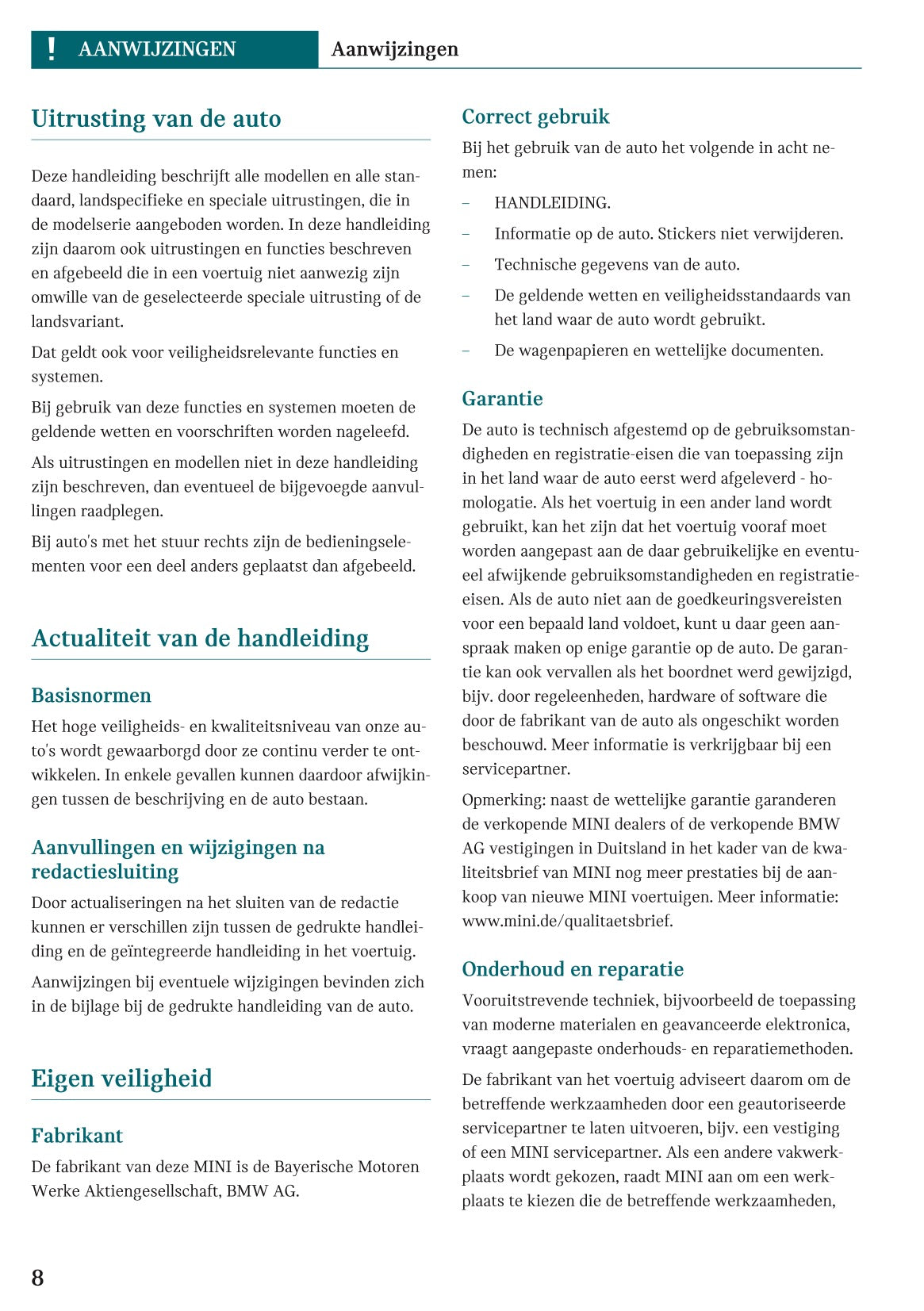 2022 Mini Countryman Owner's Manual | Dutch