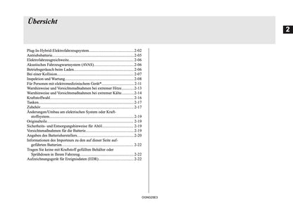 2025 Mitsubishi Outlander PHEV Bedienungsanleitung | Deutsch