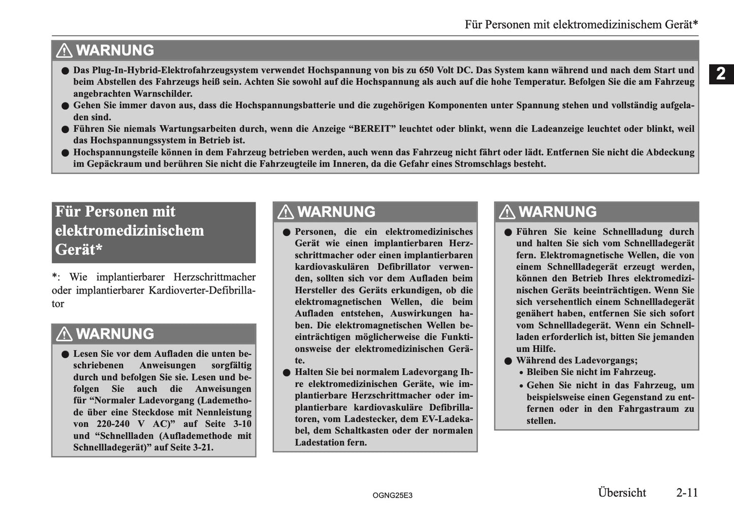 2025 Mitsubishi Outlander PHEV Bedienungsanleitung | Deutsch