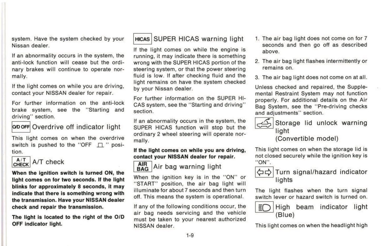 1994 Nissan 300ZX Owner's Manual | English