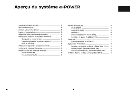 2026 Nissan Qashqai e-Power Owner's Manual | French