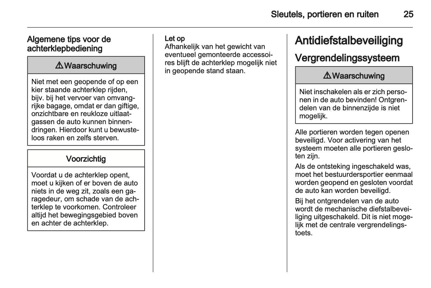 2011 Opel Astra Owner's Manual | Dutch