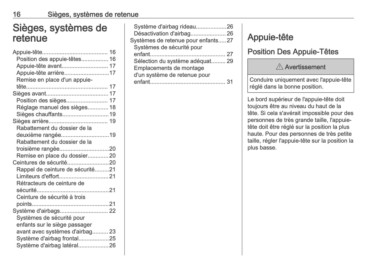 2025 Opel Frontera Owner's Manual | French