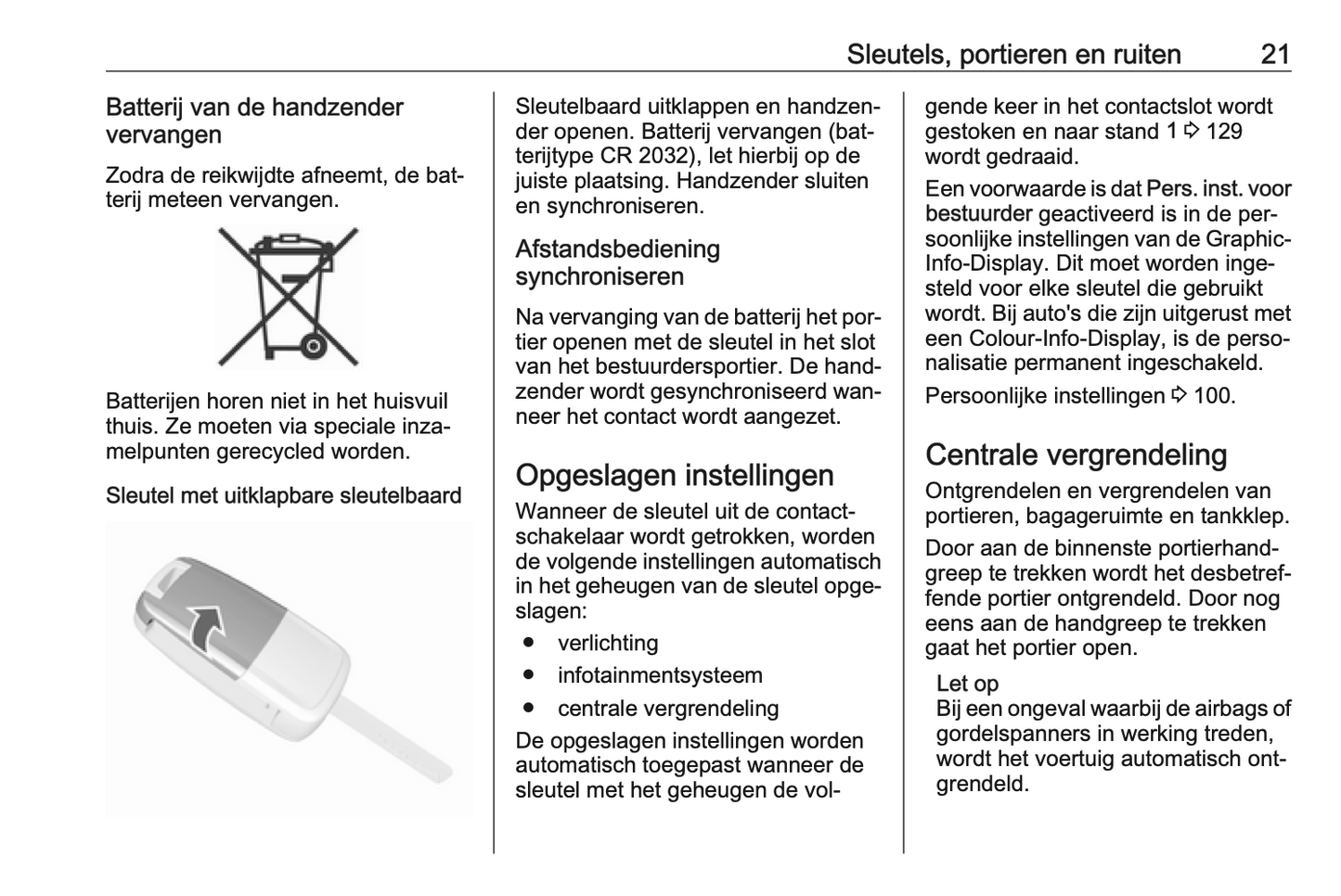 2015-2016 Opel Mokka Owner's Manual | Dutch