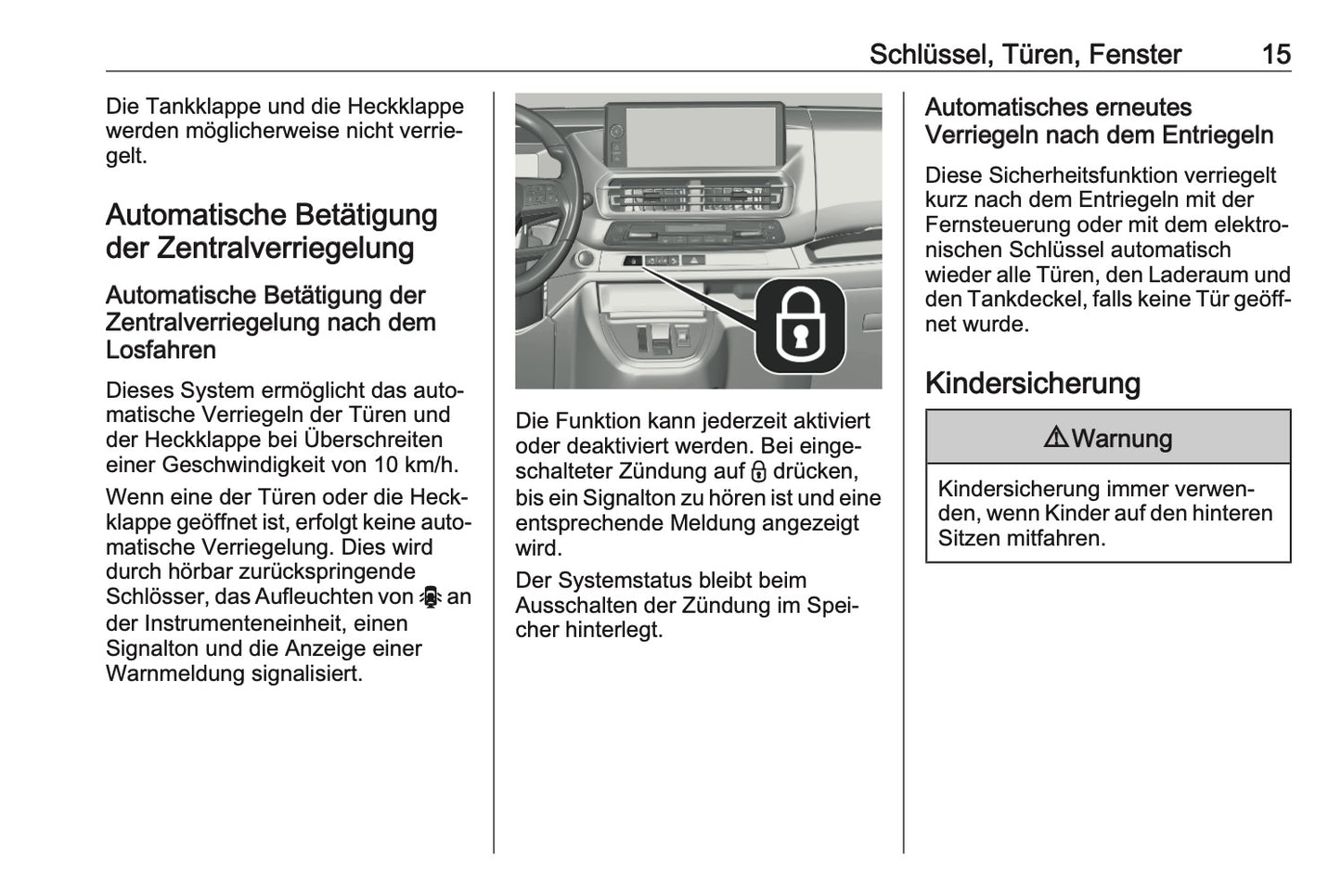2023-2024 Opel Vivaro Bedienungsanleitung | Deutsch