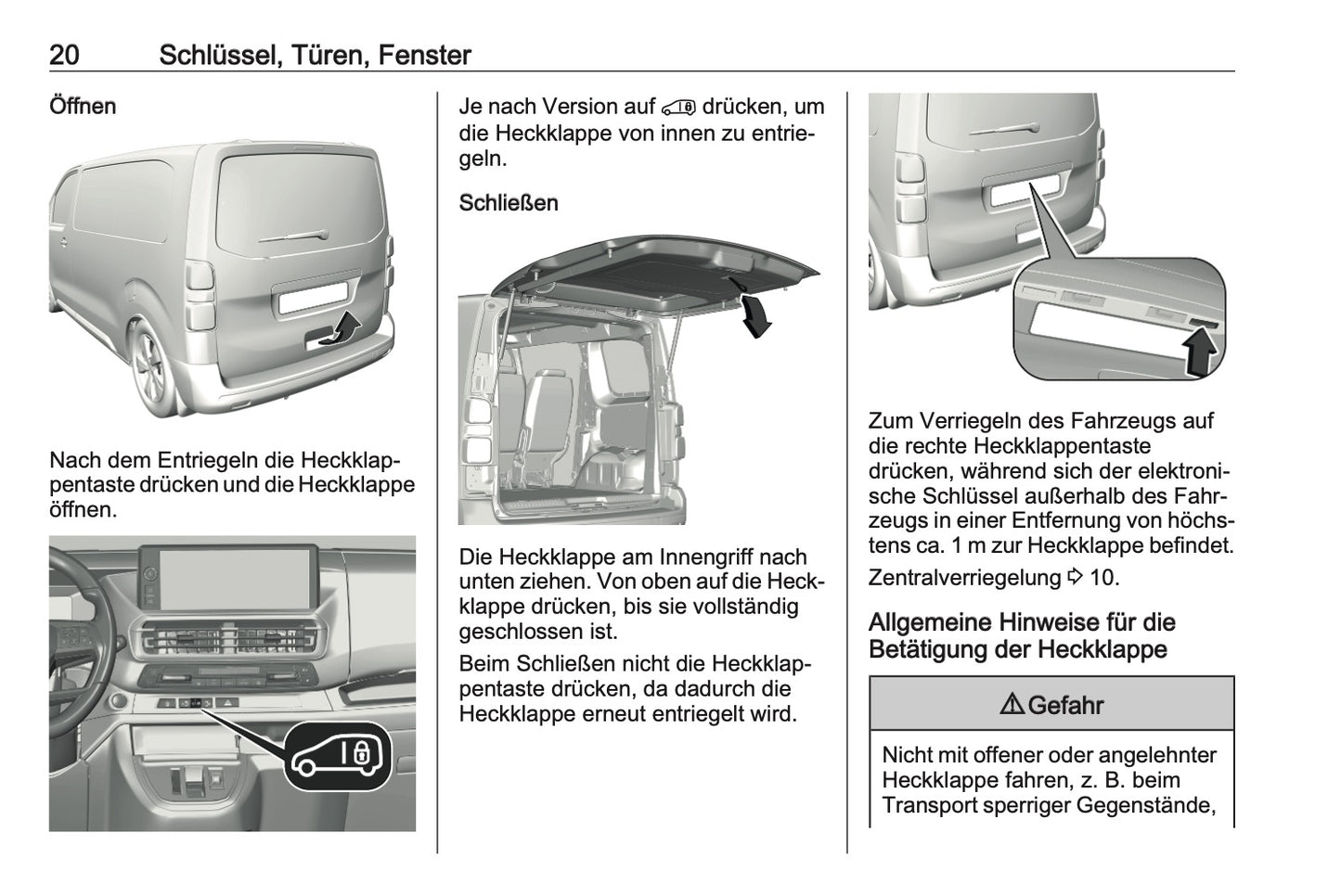 2023-2024 Opel Vivaro Bedienungsanleitung | Deutsch