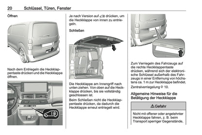 2023-2024 Opel Vivaro Bedienungsanleitung | Deutsch