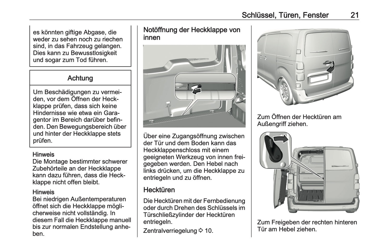 2023-2024 Opel Vivaro Bedienungsanleitung | Deutsch