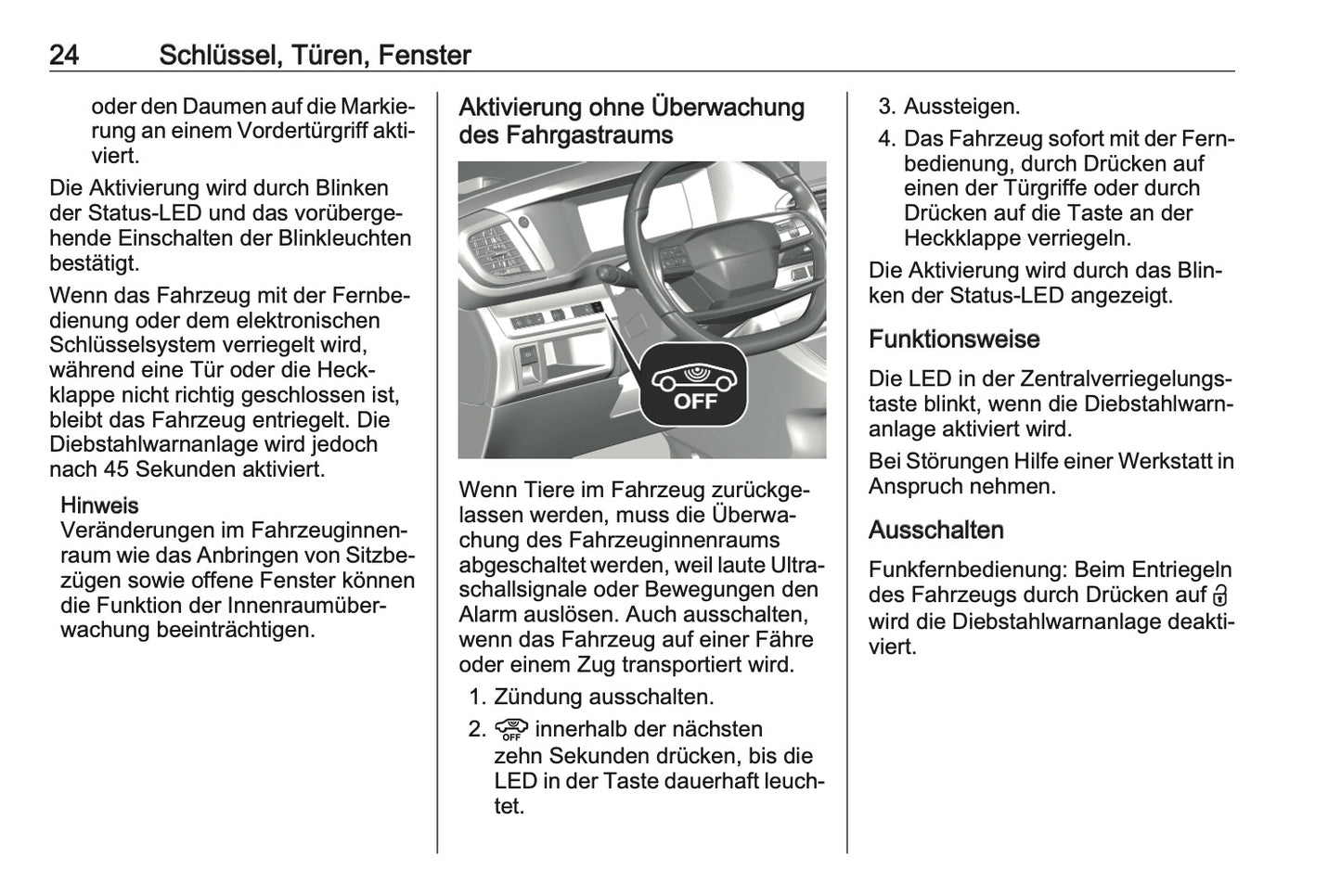 2023-2024 Opel Vivaro Bedienungsanleitung | Deutsch