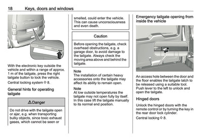 2023-2024 Opel Vivaro Owner's Manual | English
