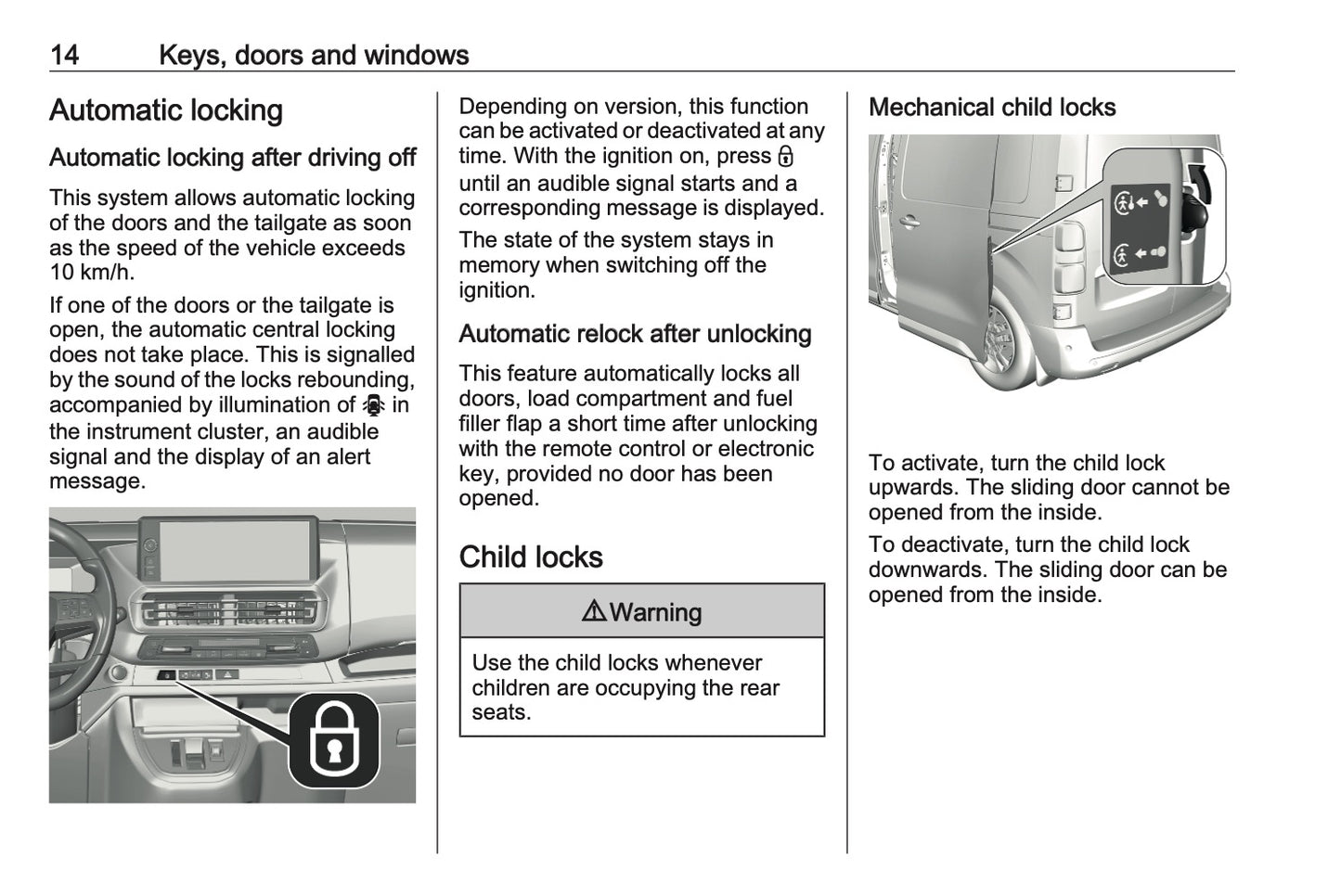2024-2025 Opel Vivaro Owner's Manual | English