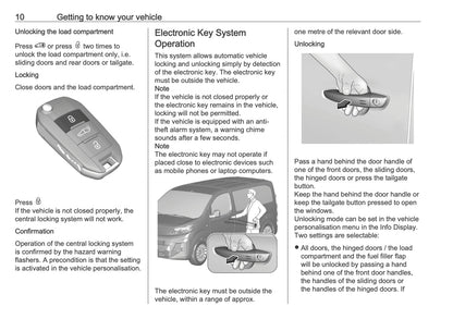 2025-2026 Opel Vivaro Owner's Manual | English