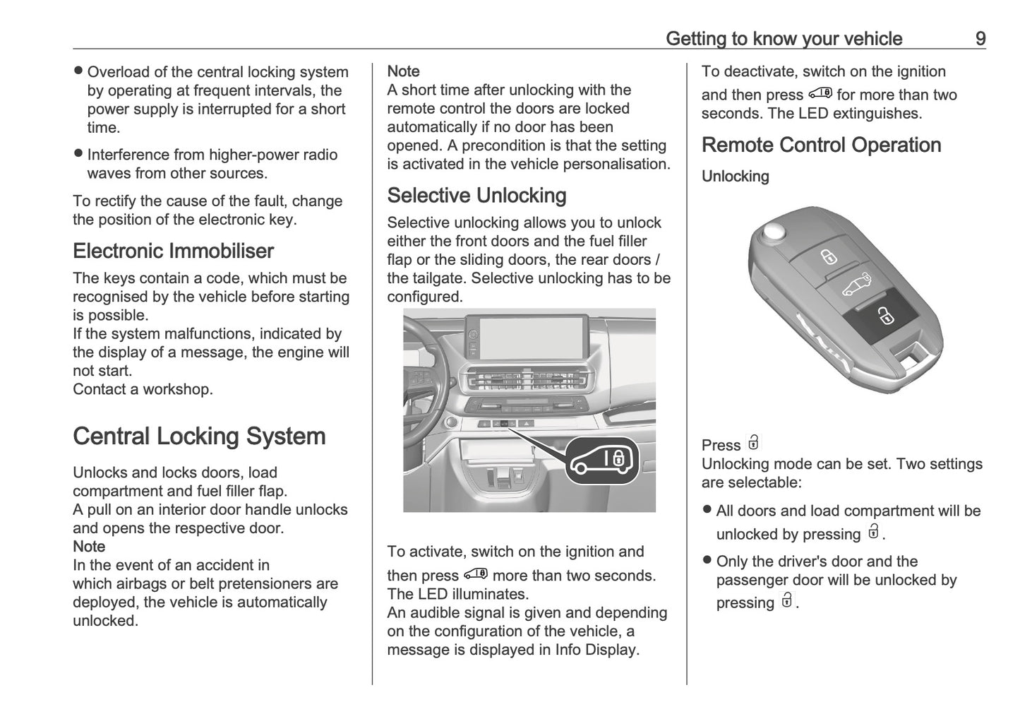 2025-2026 Opel Vivaro Owner's Manual | English