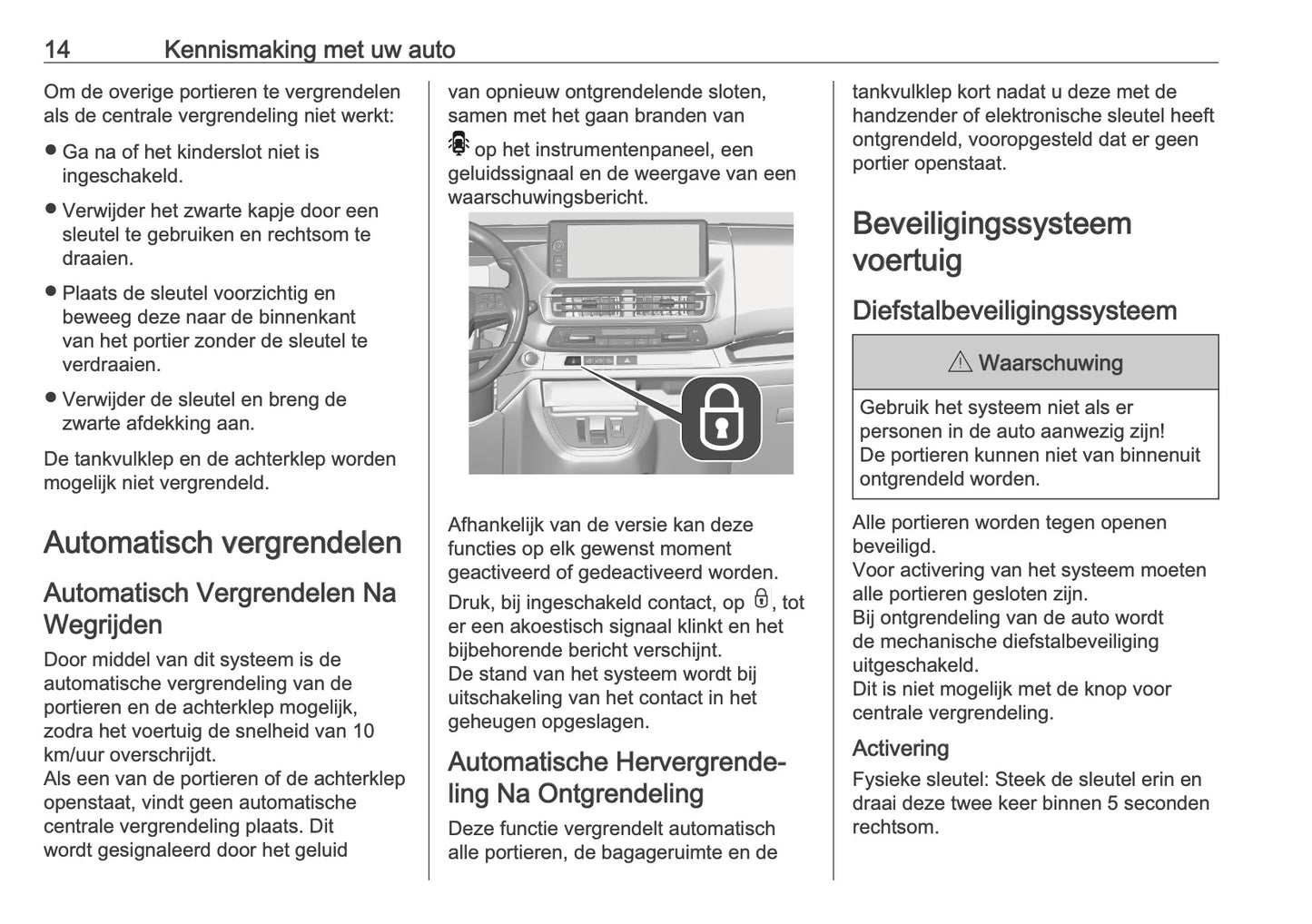 2025-2026 Opel Vivaro Owner's Manual | Dutch