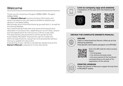 2026 Peugeot 3008/5008 Owner's Manual | English