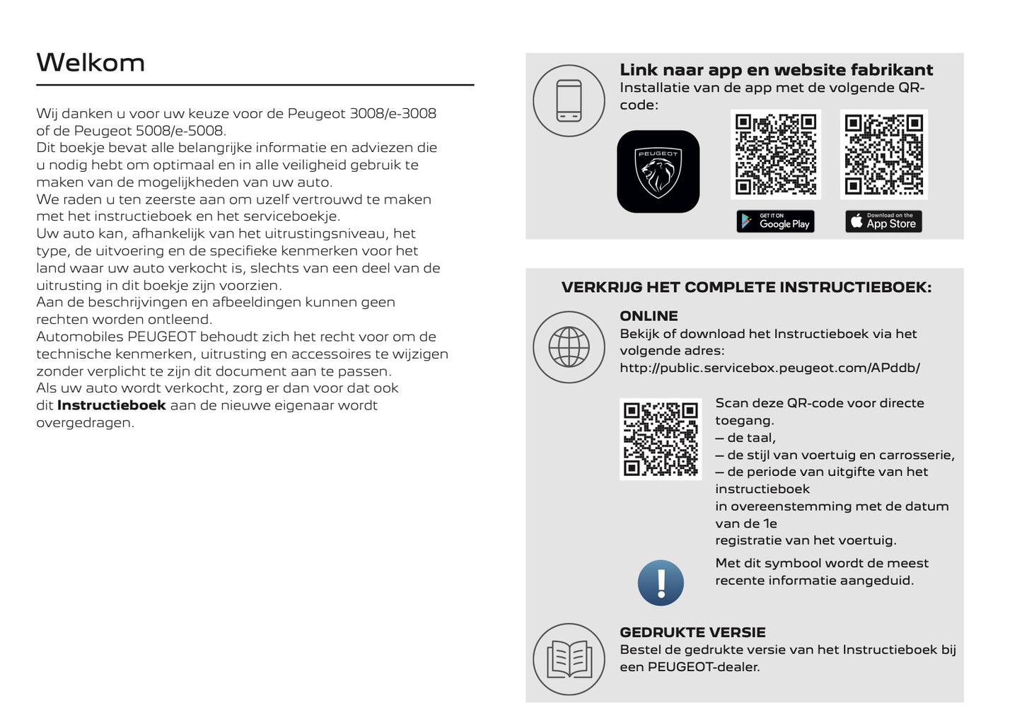 2025-2026 Peugeot 3008/5008 Owner's Manual | Dutch