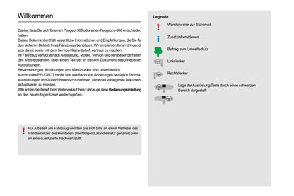 2023-2025 Peugeot 308/308 SW Owner's Manual | German