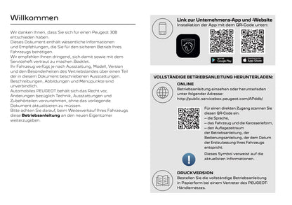 2025-2026 Peugeot 308 Owner's Manual | German