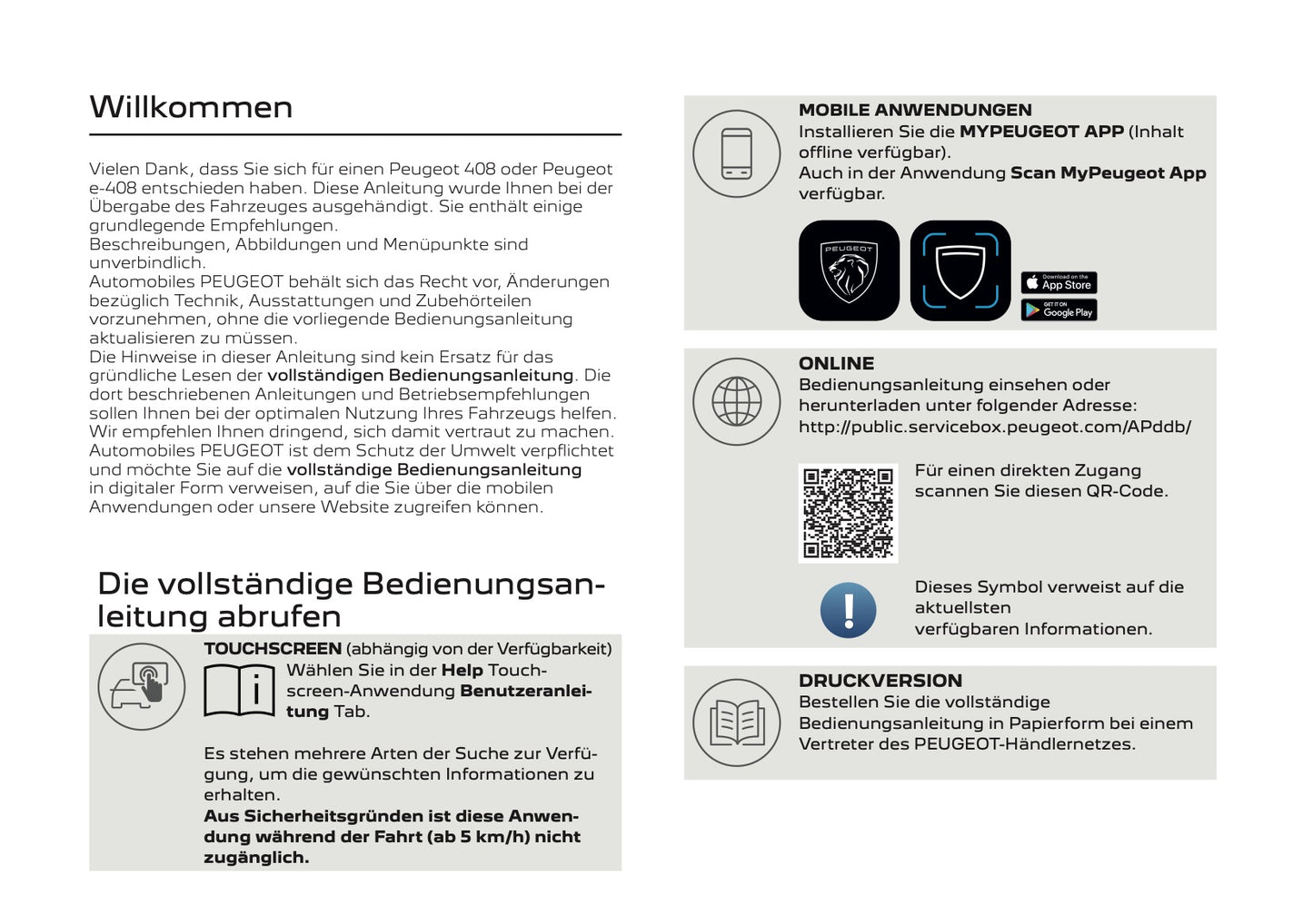 2024-2026 Peugeot 408/e-408 Bedienungsanleitung | Deutsch