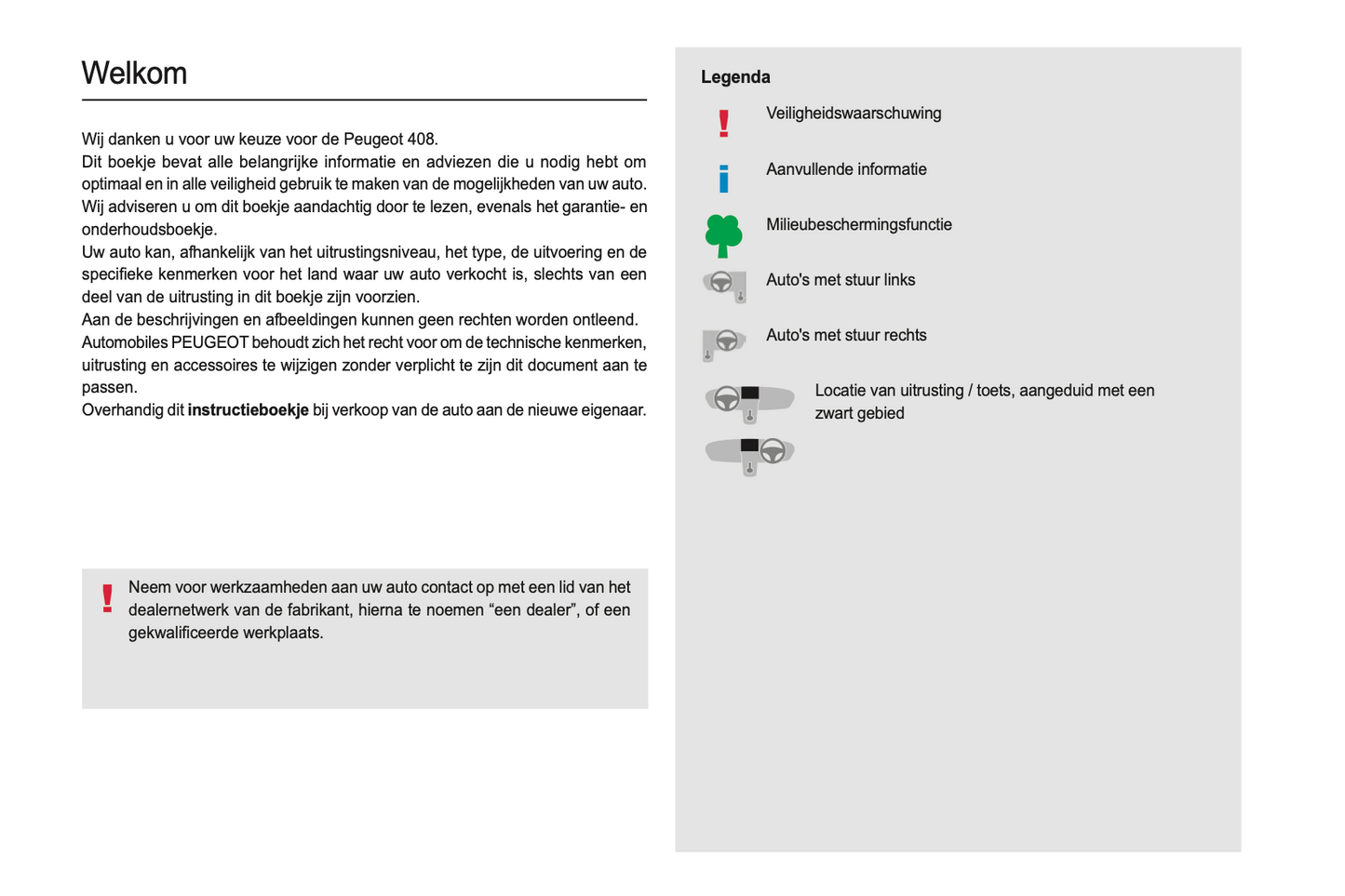 2024 Peugeot 408 Owner's Manual | Dutch