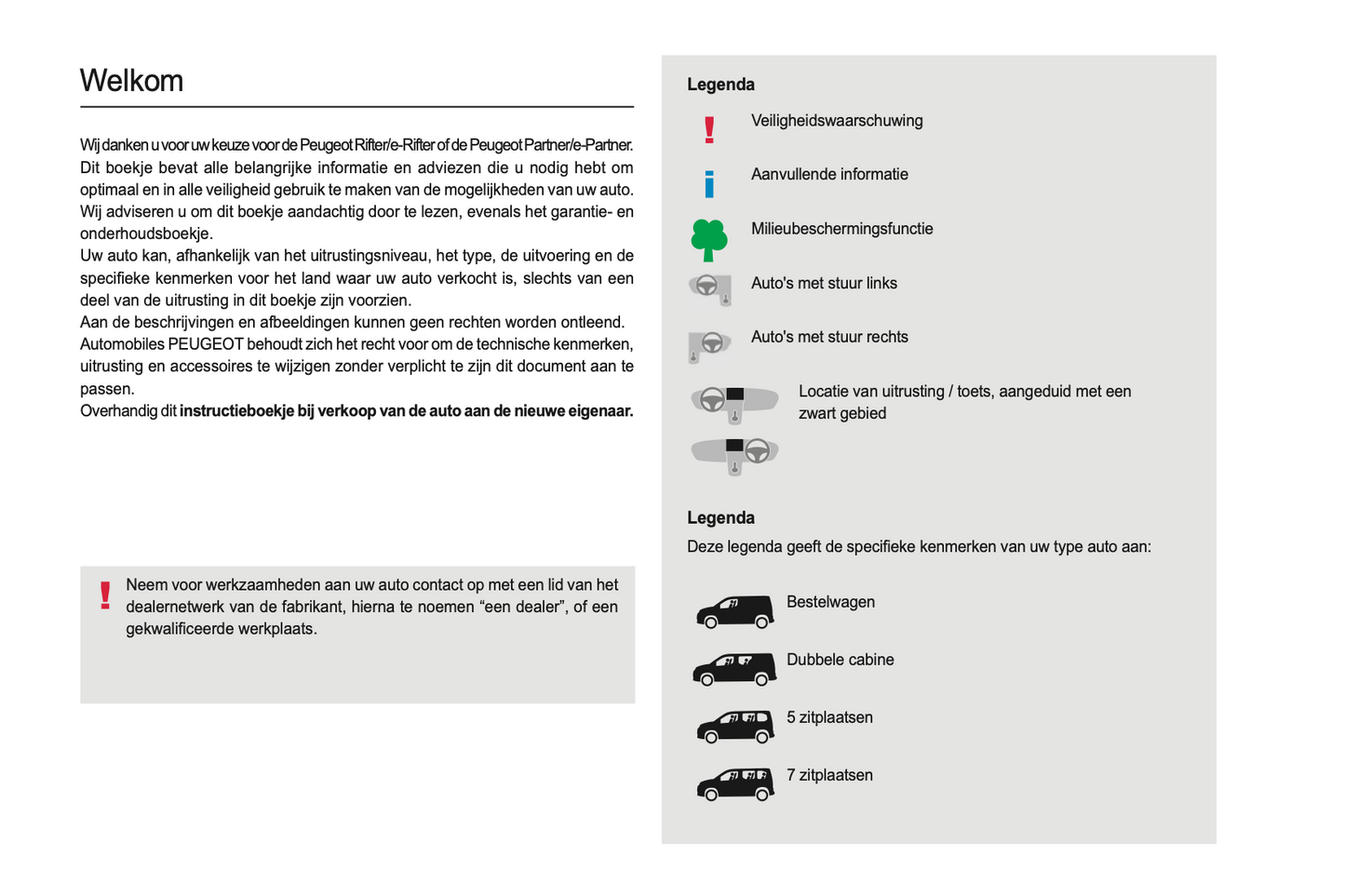 2021-2022 Peugeot Rifter/e-Rifter Partner/e-Partner Bedienungsanleitung | Niederländisch