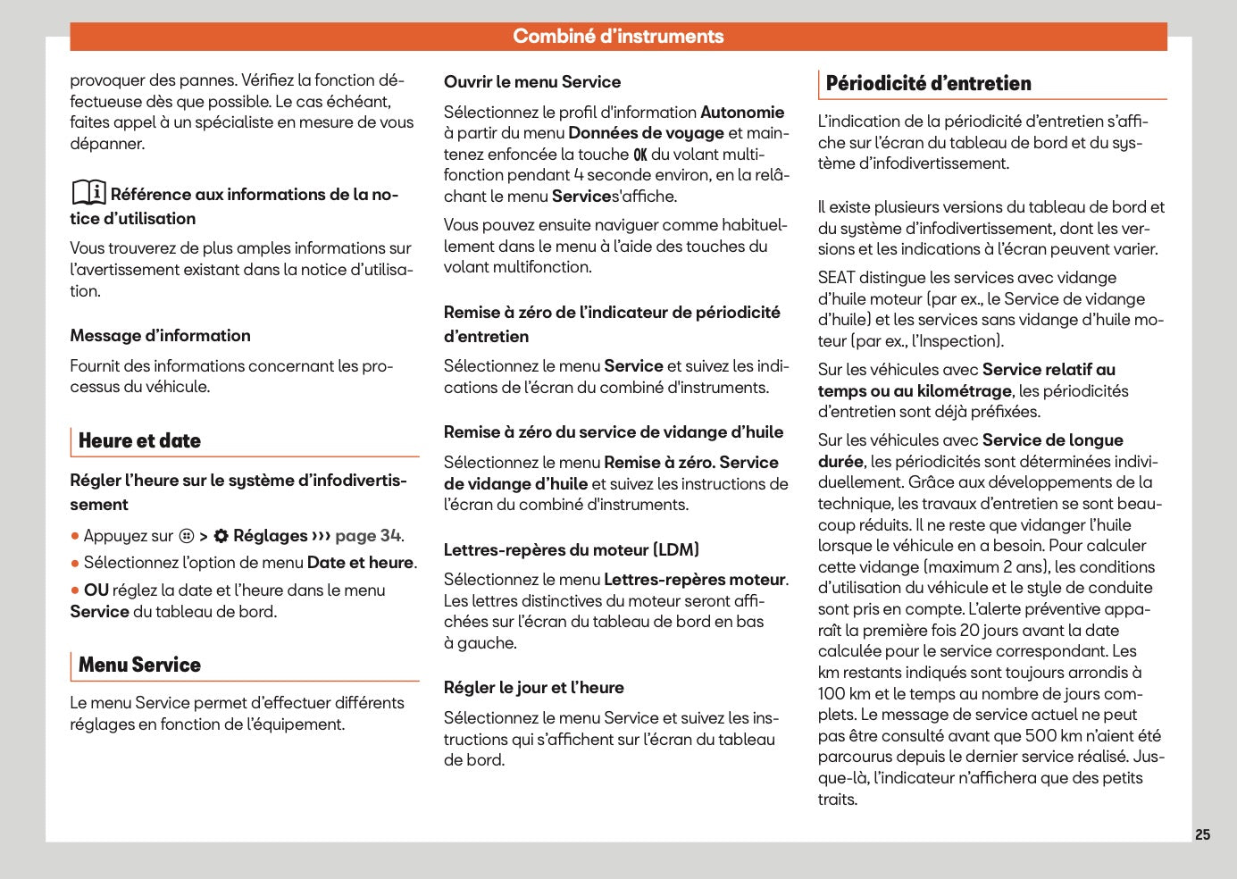 2025 Seat Arona Owner's Manual | French