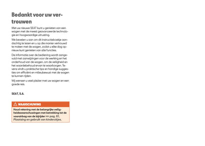 2025 Seat Ateca Owner's Manual | Dutch