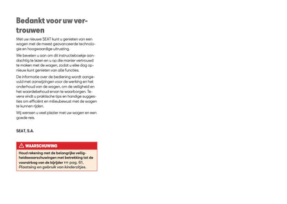 2026 Seat Ateca Owner's Manual | Dutch
