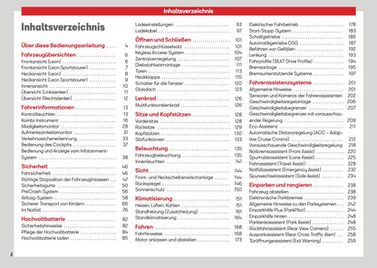 2026 Seat Leon/Leon Sportstourer Owner's Manual | German